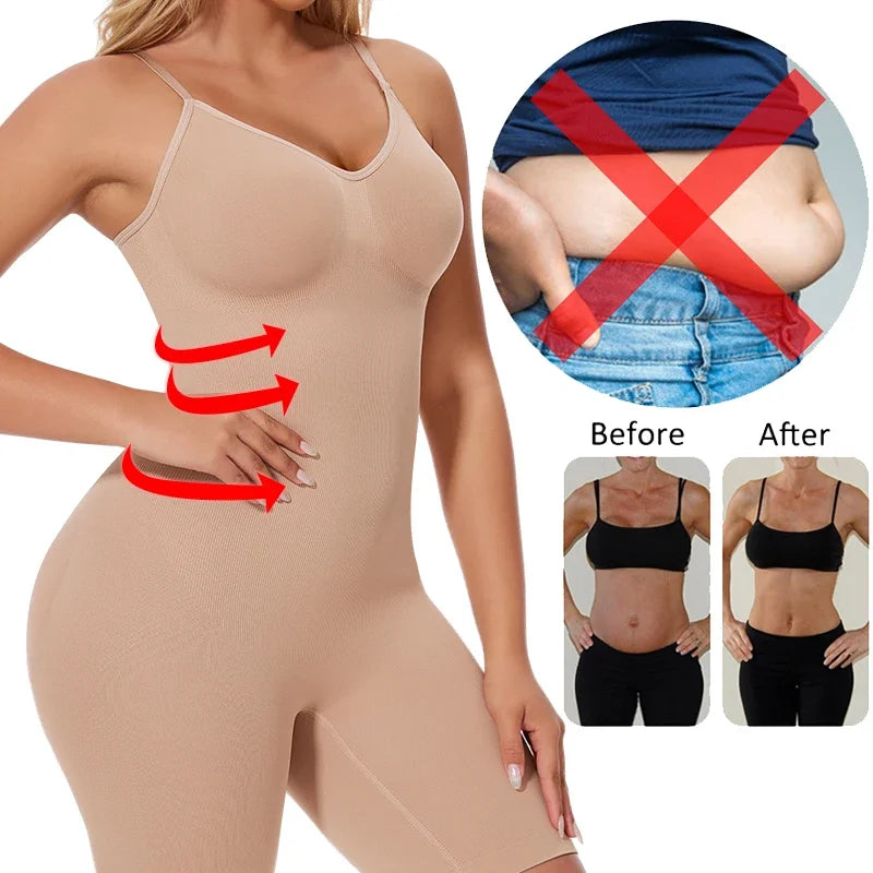 Women Full Body Shapewear Bodysuit – Tummy Control Thigh Slimmer Fajas