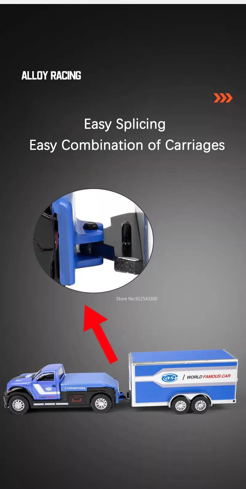 Scale 1:64 Container Alloy Trailer Model Toy Car Diecast Metal Movable Joint Pull Back Rescue Engineering Vehicles Gifts for