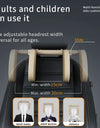 Adjustable headrest in the rear of a car necessary for traveling and sleeping