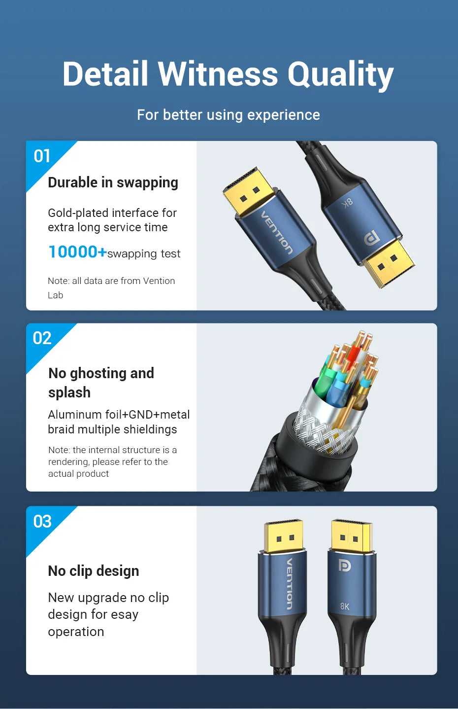 DisplayPort 1.4 Cable 8K 60Hz 4K HDR 165Hz Display Port Audio Cable for Video PC Laptop TV Display Port 1.4 DP Cable 1.2