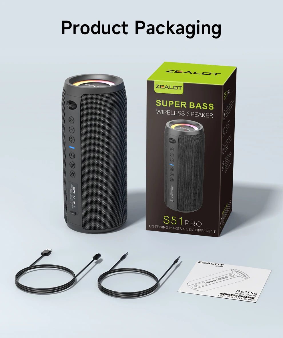 40W High-power Bluetooth Speaker 3D Stereo Bass Bluetooth Speaker Portable IPX5 Waterproof Suitable TWS Boom Box