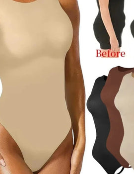Bodysuits Sleeveless Scoop Neck Shapewear Thong for Waist Trainer Tanks Tops Slim Tummy Control Body Shaper