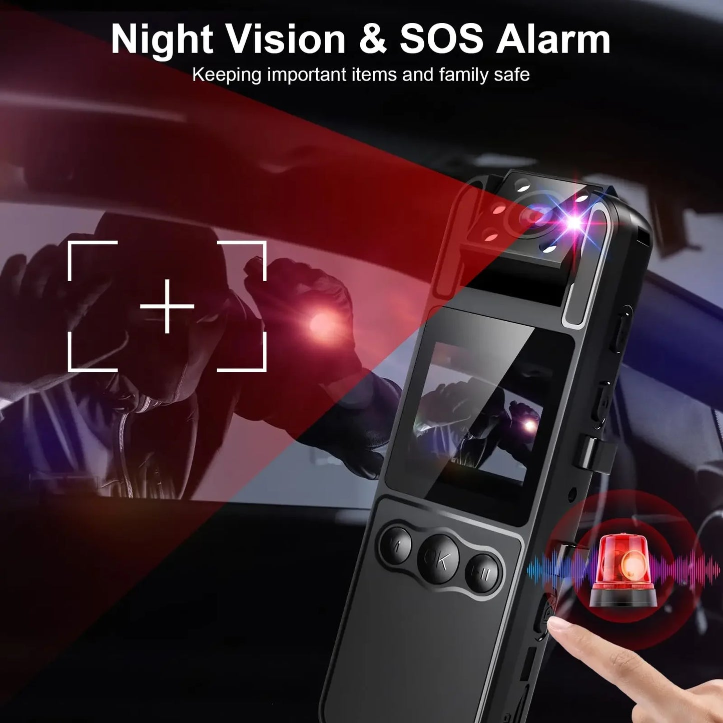 4K Mini Action Camera with Night Vision, WiFi & 180° Rotating Lens Portable Body Cam Recorder