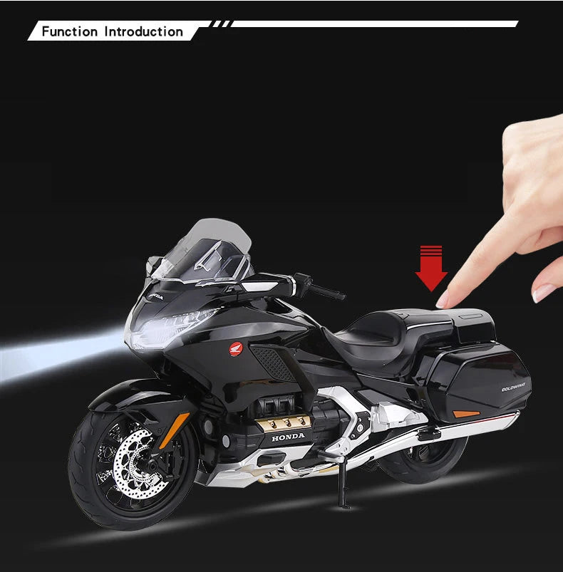 Diecast Honda Gold Wing GL1800 Touring Motorcycle Model 1 to 9 Scale
