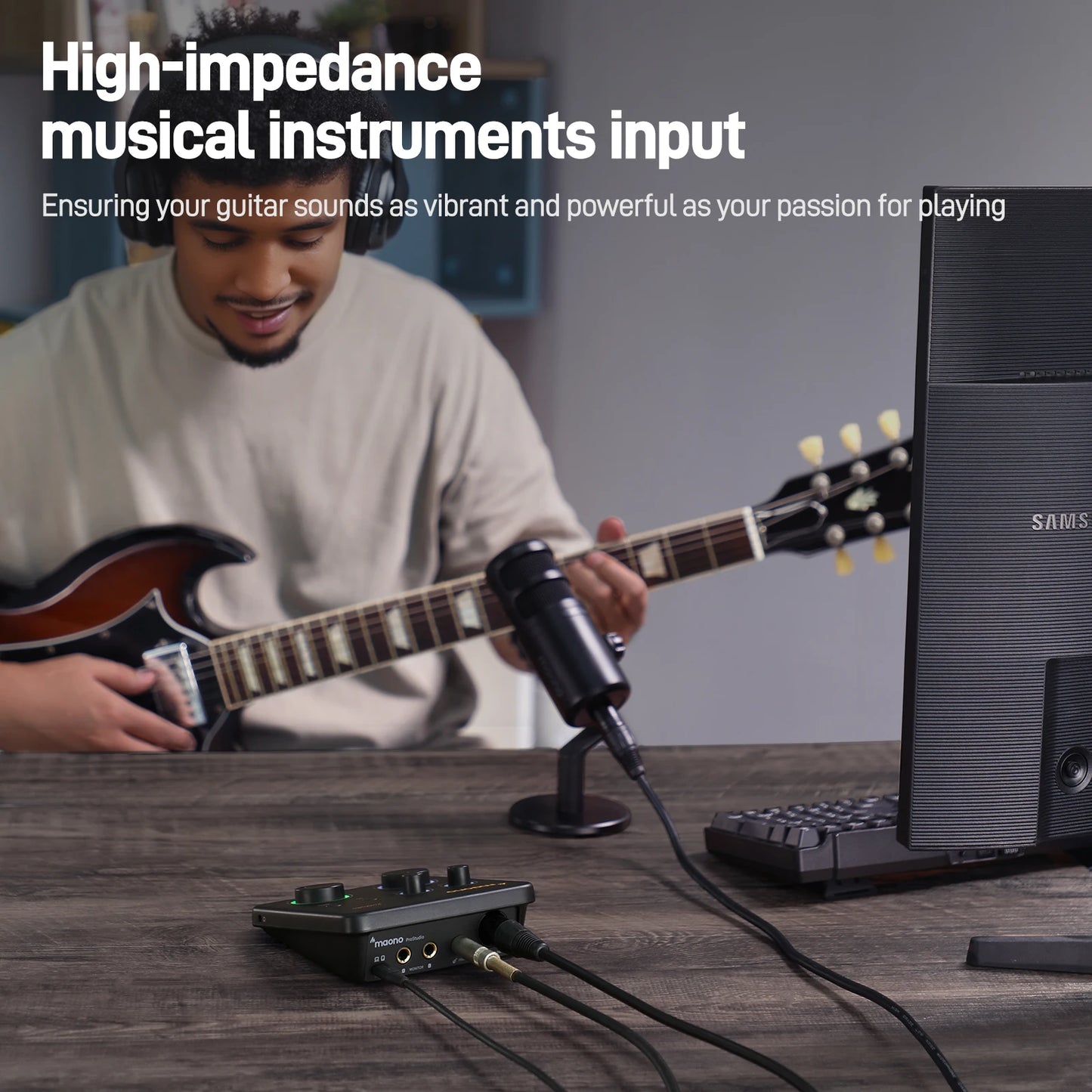 USB Audio Interface for PC,XLR Input 24-bit/192kHz Routing Software LOOPBACK ASIO for Recording Music,Guitar,DAW PS22 Lite
