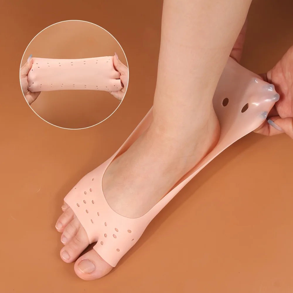 2pcs Soft Silicone Moisturizing Gel Socks for Foot Care Protector Relieve Dry Cracked Peeling Heels Shoes Skin Care Insole