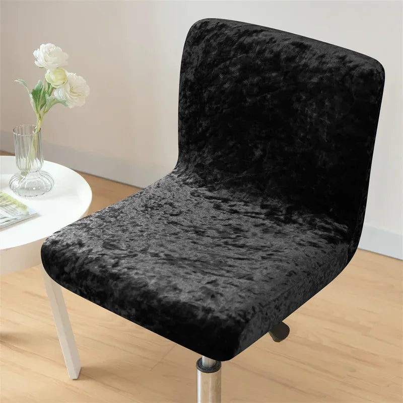 1PC Shiny Velvet Short Bar Chair Covers Stretch Back Bar Stool Covers Small Size Dining Barstool Slipcovers Party Banquet Decor