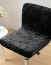 1PC Shiny Velvet Short Bar Chair Covers Stretch Back Bar Stool Covers Small Size Dining Barstool Slipcovers Party Banquet Decor