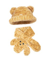 Tiger Printed Hat with Plush Scarf Cap Bear Ears Hat for Cold Weather Travel