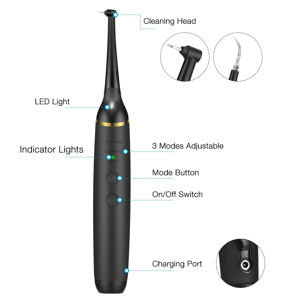 Electric Ultrasonic Dental Cleaner Teeth Plaque Calculus Tobacco Stains Tartar Remover Teeth Whitening Cleaning Kit Oral Care