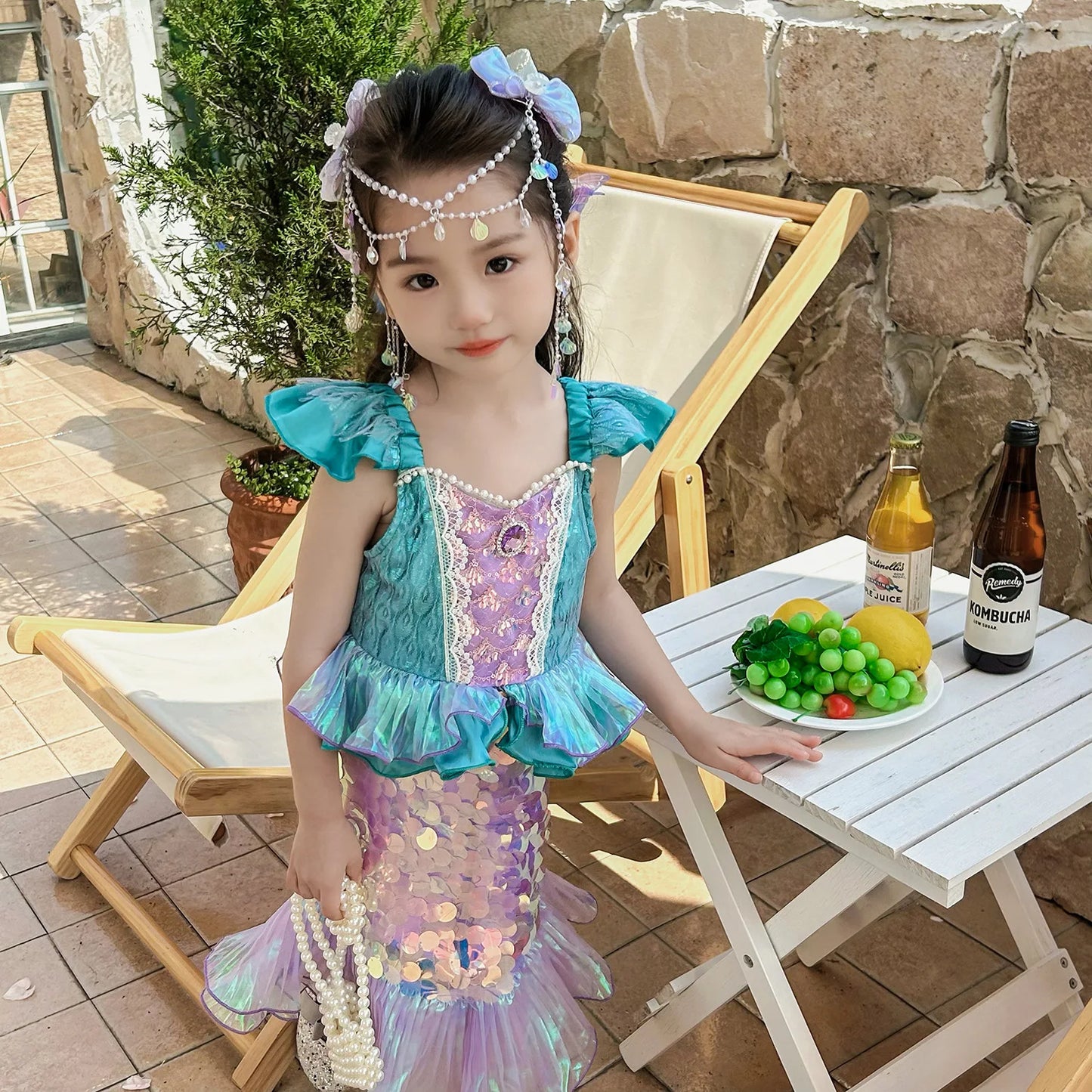 New Girl Dresses Princess Costume Kids Mermaid Cosplay Costume Kids Carnival Birthday Party Prom Costume Party Dresses For girls