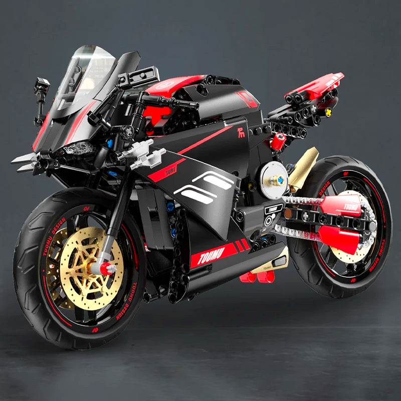 1:8 City Speed Racing Motorcycle Building Set DIY Bricks Model Kit for Adults STEM Buiding Blocks Toys Gifts 426pcs