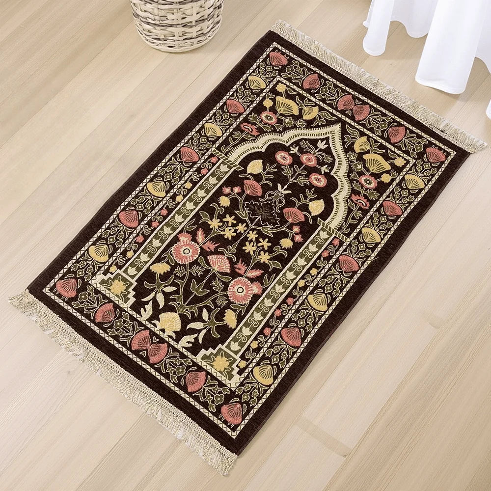Muslim Prayer Rug Floral Pattern Prayer Mat Islamic Prayer-Rug for Ramadan Islamic Muslim Great Gift for Family Friends