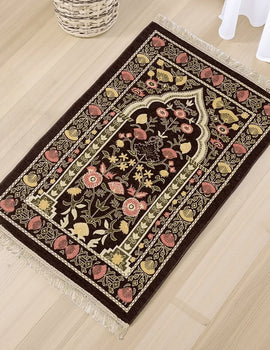 Muslim Prayer Rug Floral Pattern Prayer Mat Islamic Prayer-Rug for Ramadan Islamic Muslim Great Gift for Family Friends