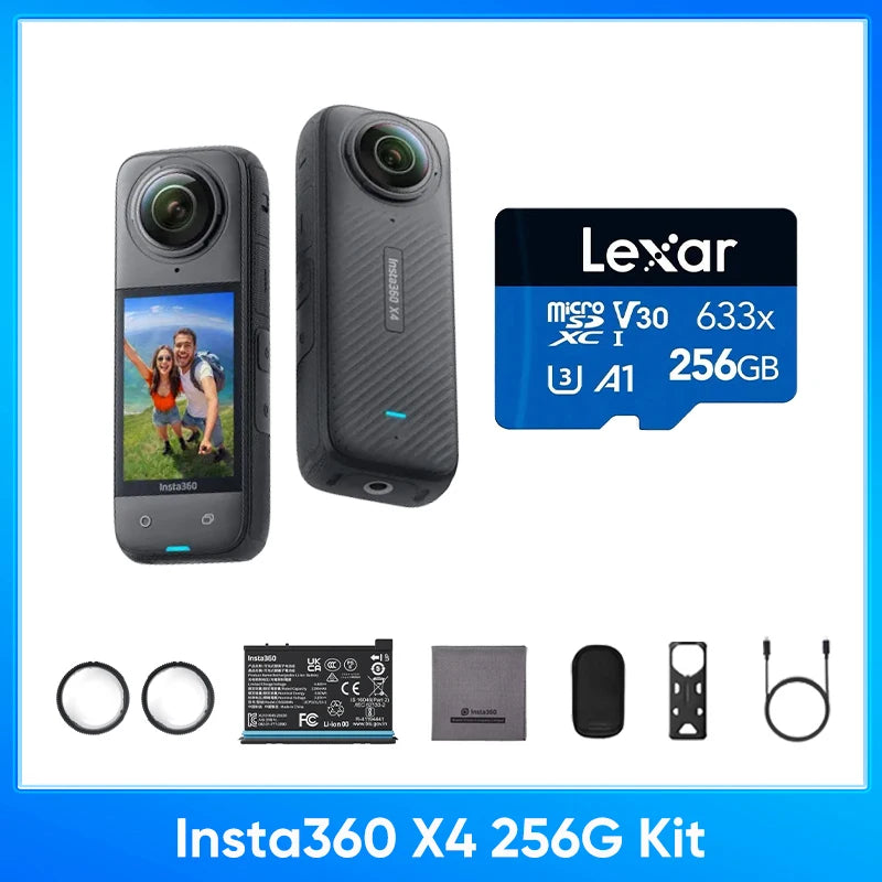 Insta360 X4 8K Waterproof 360 Action Camera with AI Stabilization and Removable Lens Guards