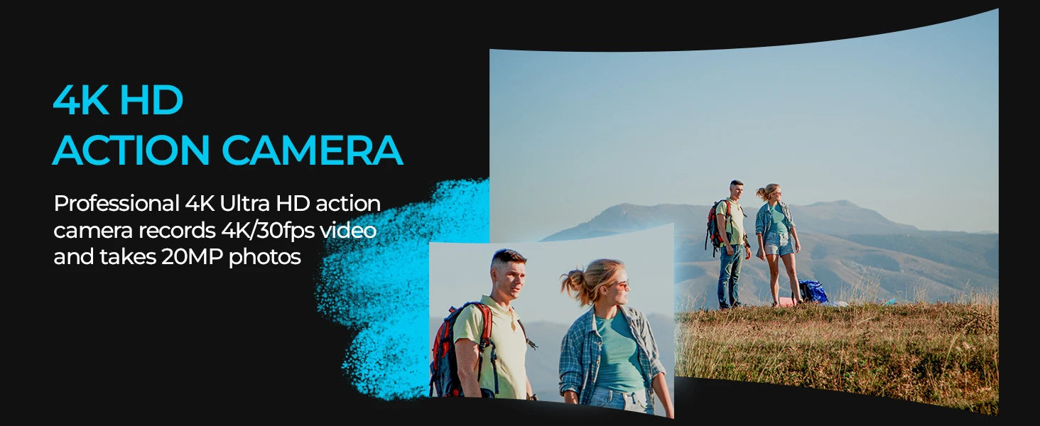 4K WiFi Sports Action Camera Mini Waterproof DV Camcorder Outdoor Sport Bicycle Helmet Video Recording Cam with Remote Control