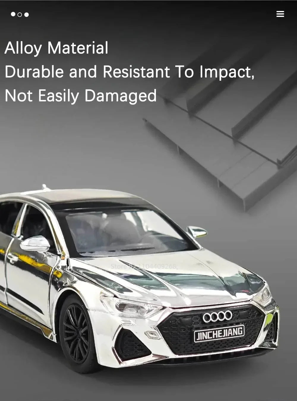 1:32 Scale RS7 RS6 Sports Car Toy Model Light Sound Pull Back Diecast Metal Miniature Vehicles Models Desktop Ornaments