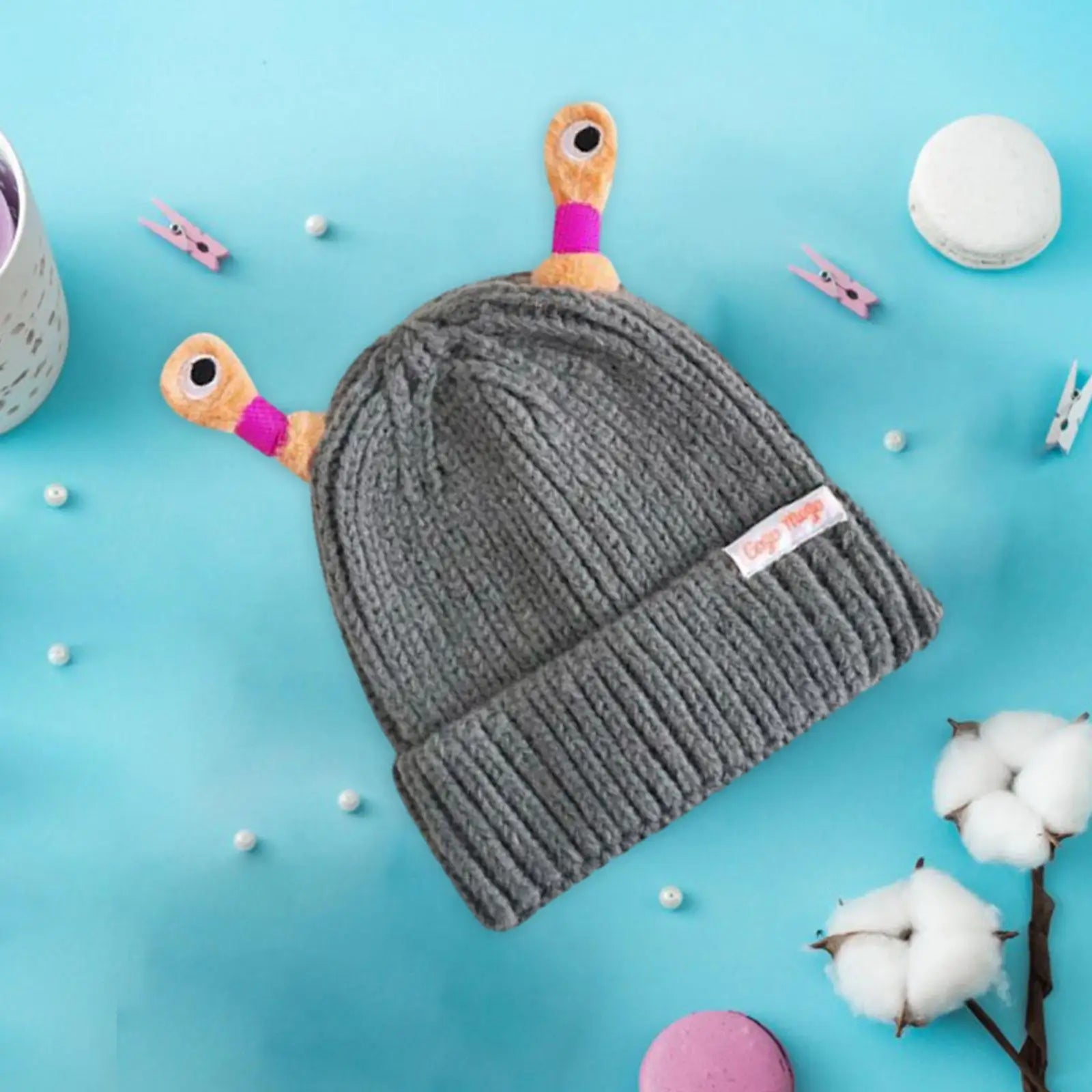 Glowing Little Monster Knit Hat Portable Children Winter Hat Kids for Running Backpacking Skating Camping Outdoor