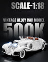 Diecast 1/18 1936 500K Classic Car Alloy Metal Model Sound And Light Toy Collect Display Ornament