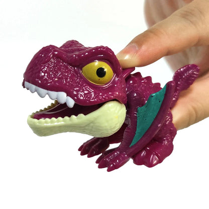 Finger Dinosaur Figure Jurassic Model Dino Park Egg Toy for Children Biting Hand Fidget Tricky Pteranodon Mosasaurus Joints Gift