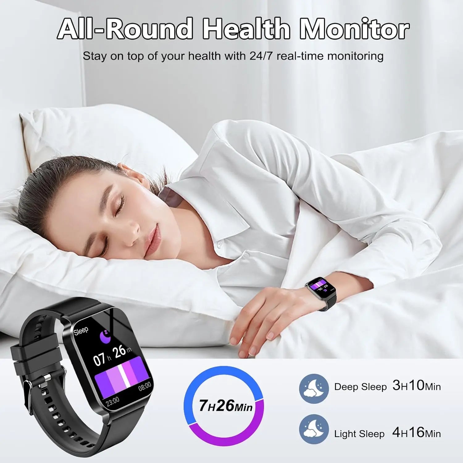 Smart Watch Sports Fitness Watch Smart Watch for Men Women  Watch Pedometer IP68 Waterproof 110+ Sports Modes