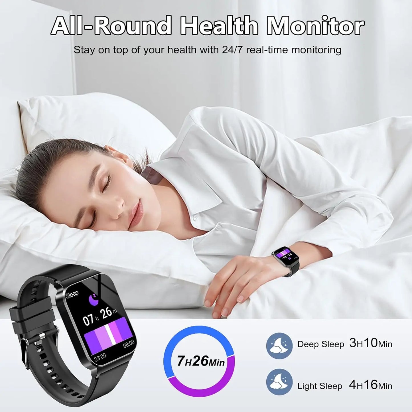 Smart Watch Sports Fitness Watch Smart Watch for Men Women  Watch Pedometer IP68 Waterproof 110+ Sports Modes
