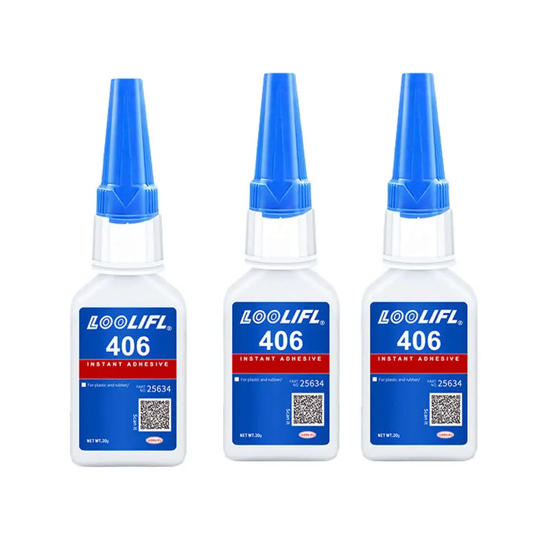 1-3pcs 406 Super Glue 20ML Instant Quick-drying Cyanoacrylate Adhesive Leather Rubber Wood Metal Strong Bond Liquid Glue Tool