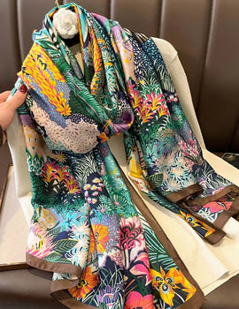 Women Summer Silk Scarves Shawl Lady Wrap Soft Female Echarpe Designer Beach Stole Bandana foulard muffler