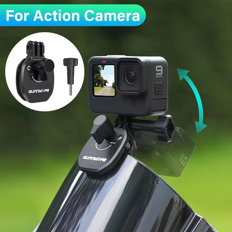 Aluminum Motorcycle Windshield Camera Mount Clamp for GoPro Insta360 DJI Action Cameras