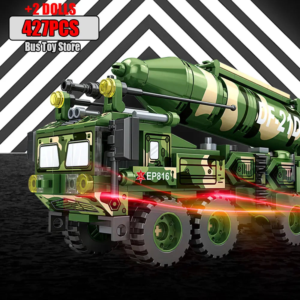 WW2 Military Dongfeng 21 Missile Transportation Car Model Weapons Series Military Leopard II 99A Tank World War II DIY Toys Gift