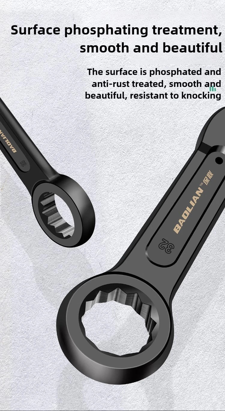 Heavy-duty  Box End Wrench, Single-head Opening Straight Handle Box End Wrench, for Auto Repair 24/30/32/36/41/46/50 Wrench Tool