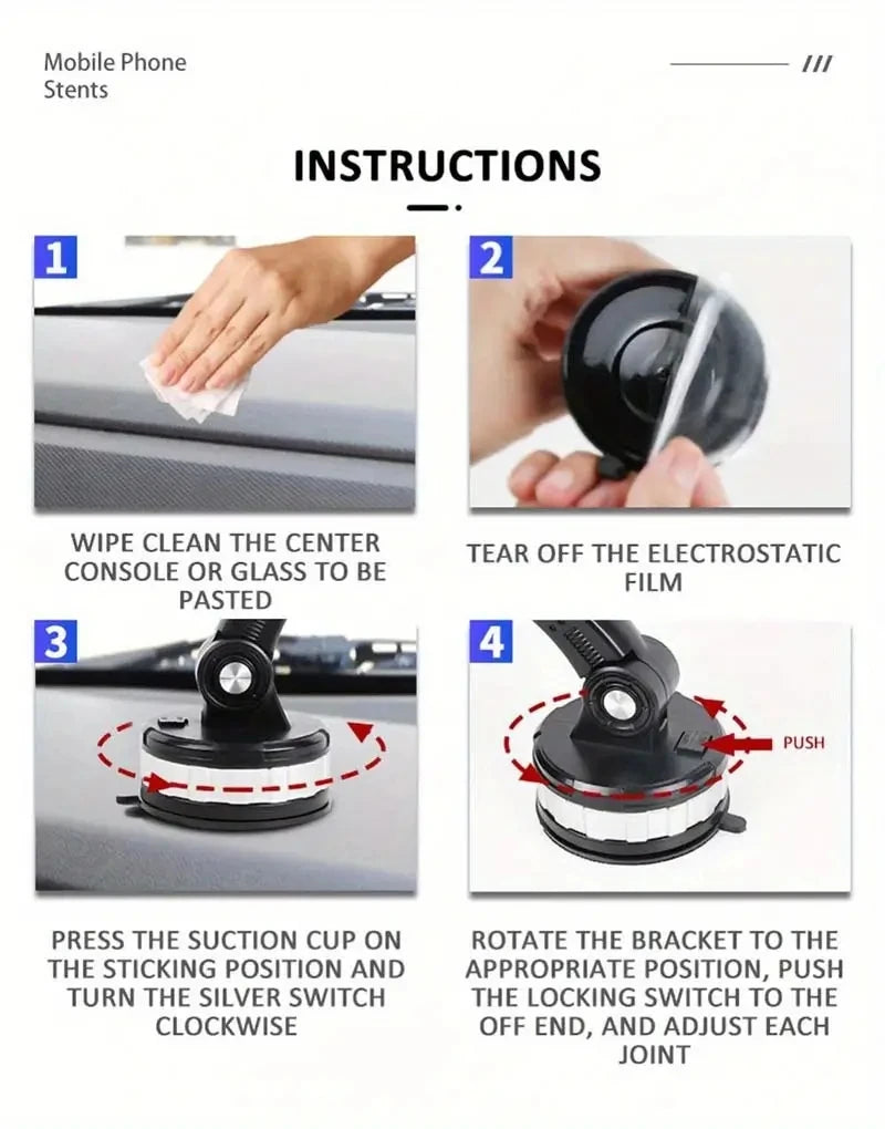 Car Phone Holder Stand Universal Dashboard Car Clip Mount Bracket Sucker Cup Car Mobile Phone Support in Car For All Phones