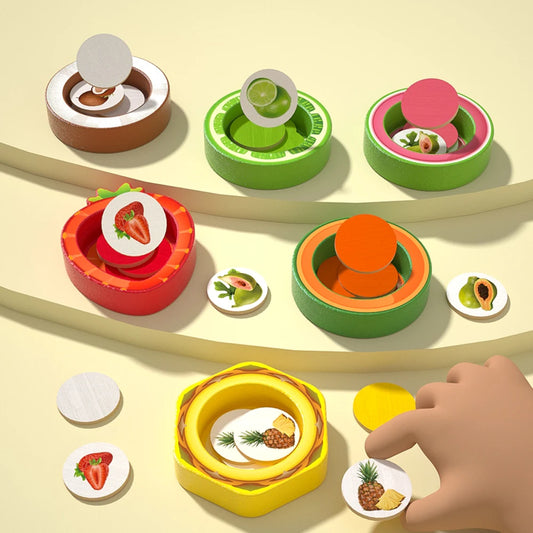 Wooden Fruit Sorting and Colour Matching Montessori Learning Toy