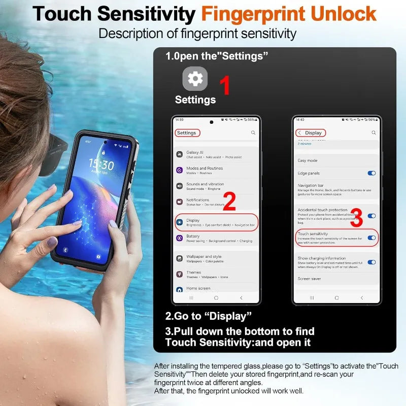 IP68 Waterproof Full Body Case for Samsung Galaxy S26 Ultra / S25 / S24 Ultra / Plus  – Shockproof Underwater Diving Protective Cover