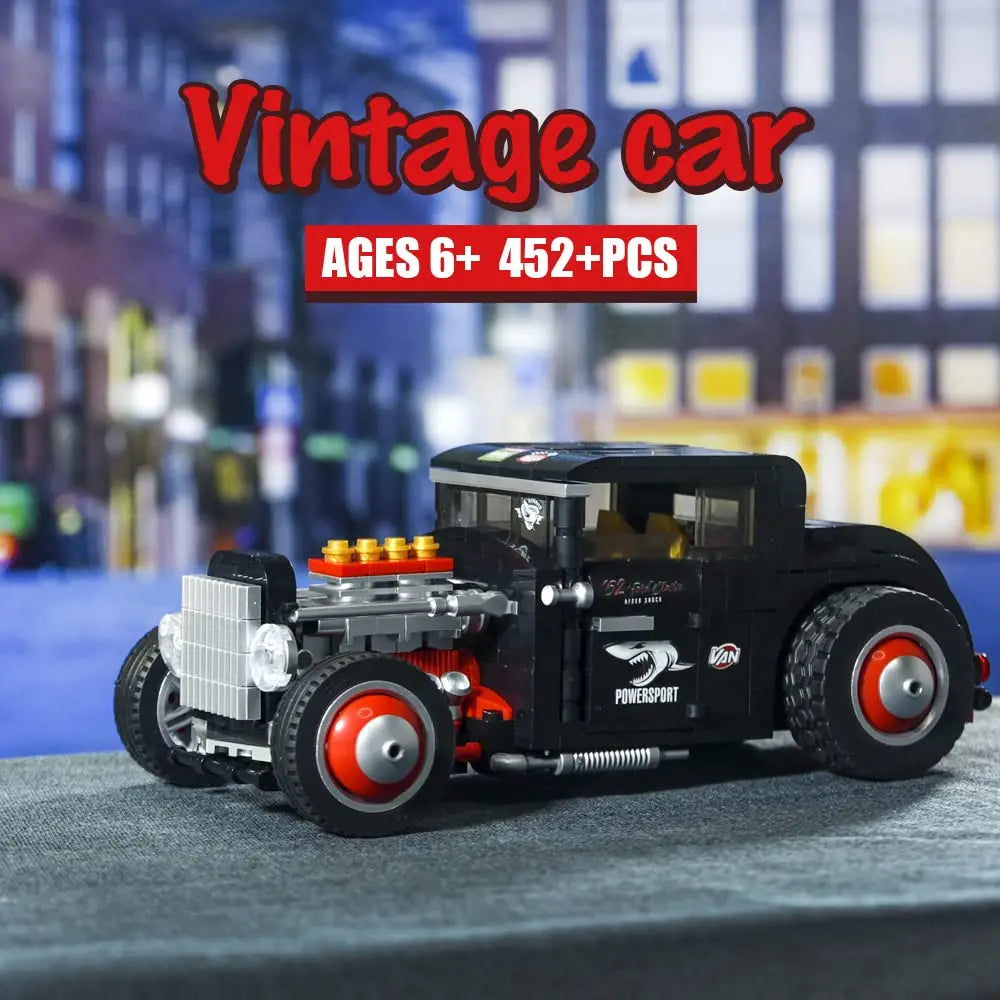 Technical Explosive Change Classic Car Model Building Blocks Bricks Moc Convertible Vehicle DIY Toys For Boys  Gift Set