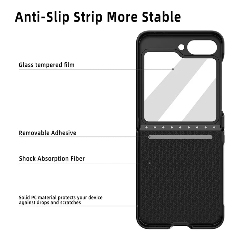 Cute Bear Folding Screen Phone Case For Samsung Z Flip 6 Folding Hinge Center Axis Case Film Integrated Phone Case