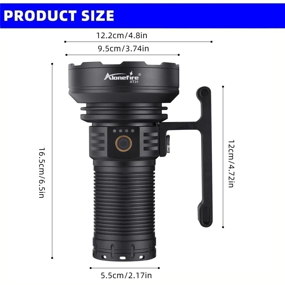 10000 Lumen 31 LED Rechargeable High Power Flashlight
