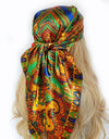 Retro Women Silk Scarf Bandanna Fashion Bohemian Pattern Square Hijab Lady Wrap Headband foulard muffler
