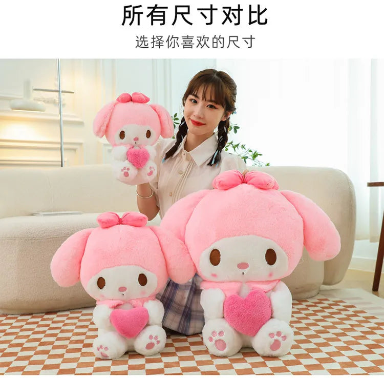 Sanrio Kawaii Kuromi My Melody Cinnamoroll Plush Toy Stuffed Doll for Kids Birthday Xmas Gift Large Cute Pillow for Sleeping