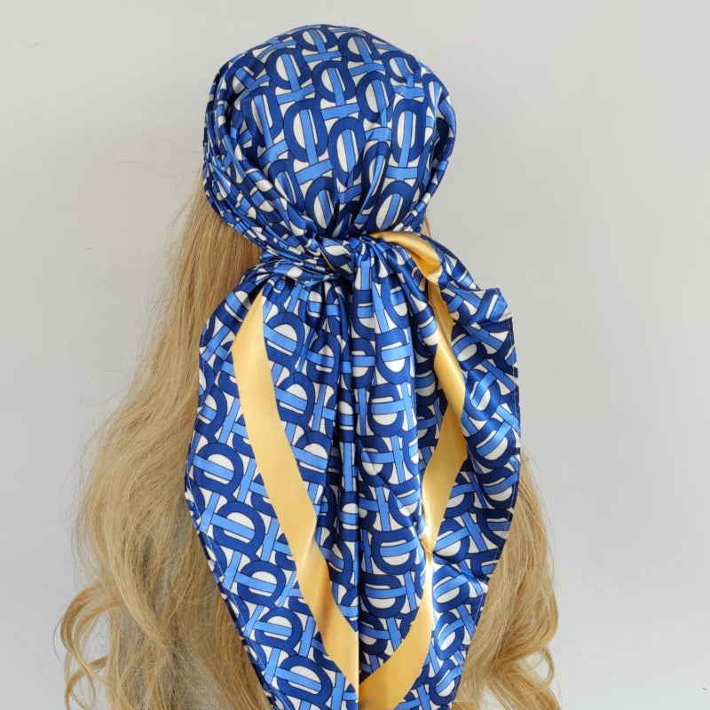 Retro Women Silk Scarf Bandanna Fashion Bohemian Pattern Square Hijab Lady Wrap Headband foulard muffler