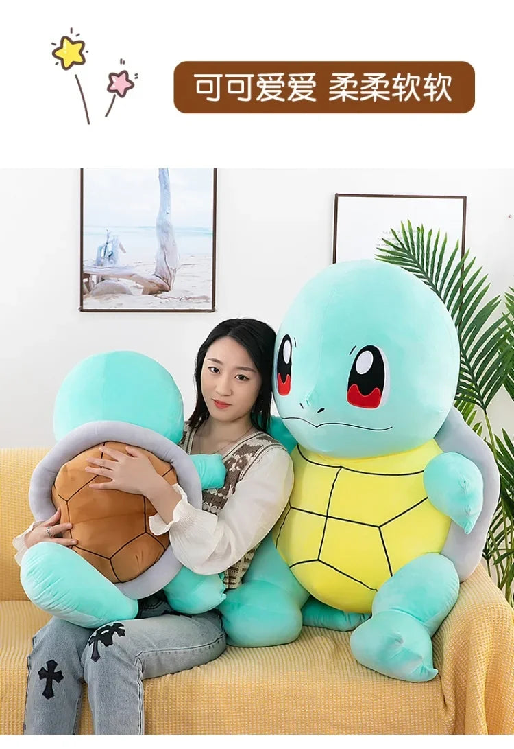 60cm Squirtle Plush Doll Big Size Pokemon Plush Toys Kawaii Stuffed Toys Cute Turtle Pillow Christmas Gift Toys for Boys Girls