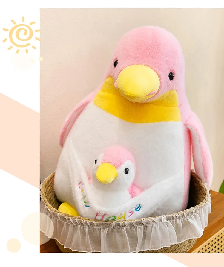 Mother Baby Penguin Plush Stuffed Doll Toy