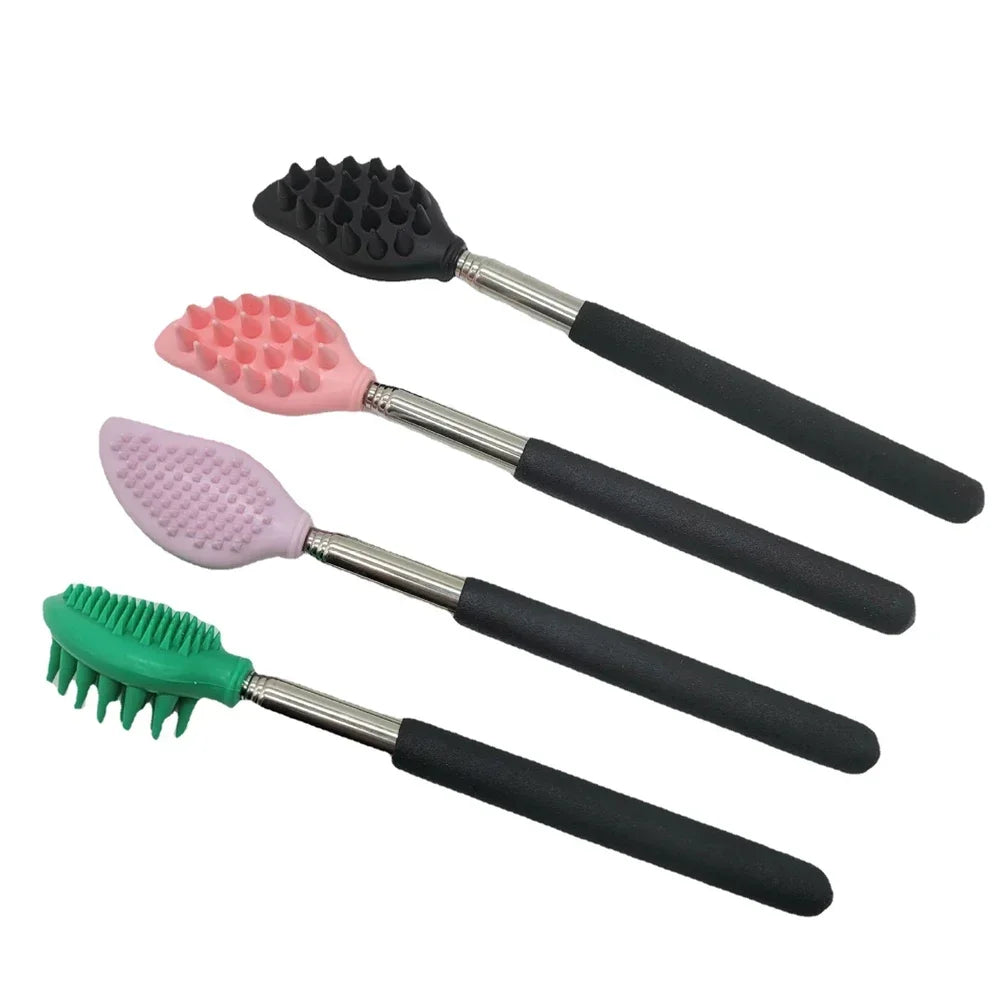 Back Scratcher Telescopic Silicone Backscratcher Massager Kit Back Scraper Extendable Telescoping Itch Health Massage Tools