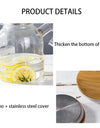 1L/1.8L Borosilicate Glass Teapot Set Clear Teapots With Cup Removable Filter Spout Drinkware For Loose Leaf Blooming Tea