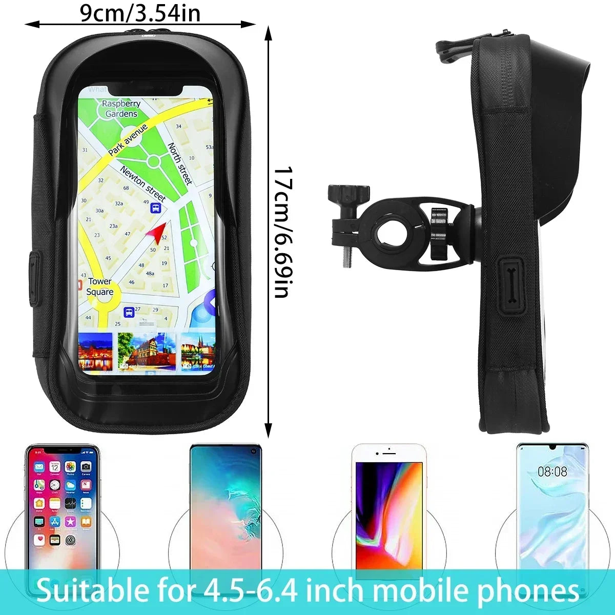Bicycle Motorcycle Waterproof 360° Rotation Front Frame Phone Holder Easy Universal Navigation Smartphone Bracket For All Phones