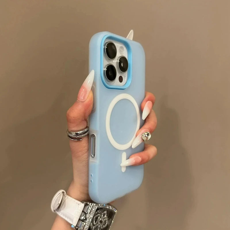 Luxury Candy Color 2 IN 1 Magsafe Case for iPhone 17 16 15 14 Plus 17 Air Wireless Charge Bumper Cover