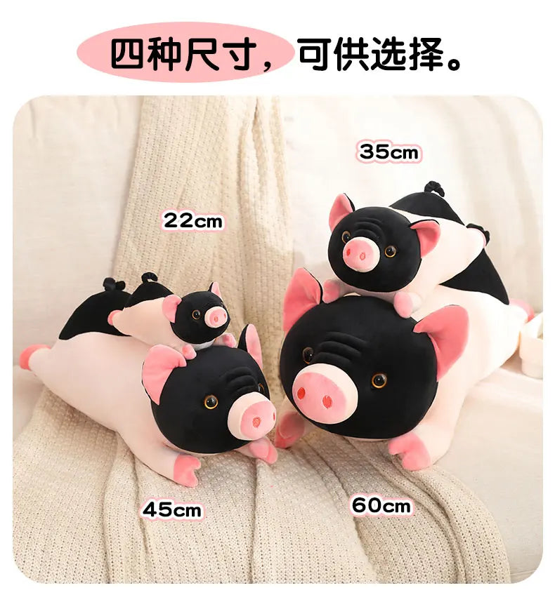 Cute Miniature Pig Plush Stuffed Animal Lying Down Pillow