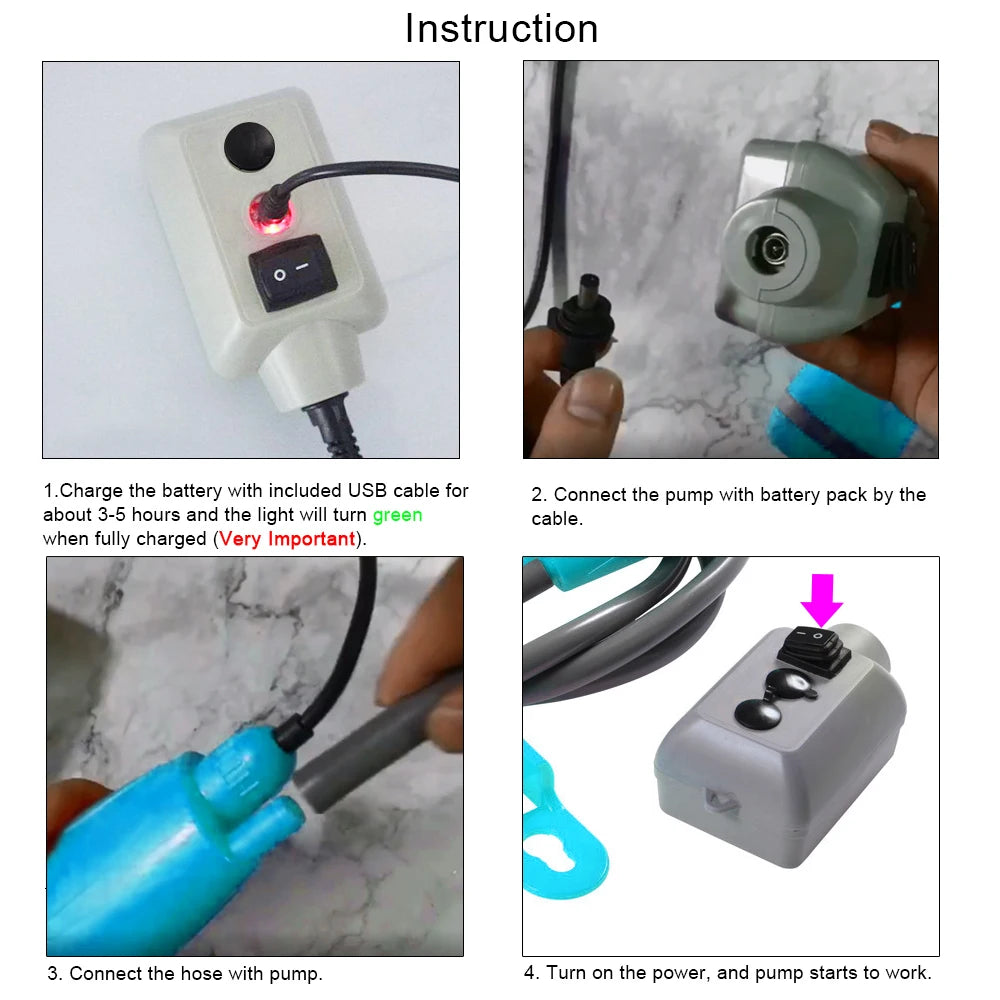 Rechargeable Portable Camping Shower Pump with Handheld Shower Head