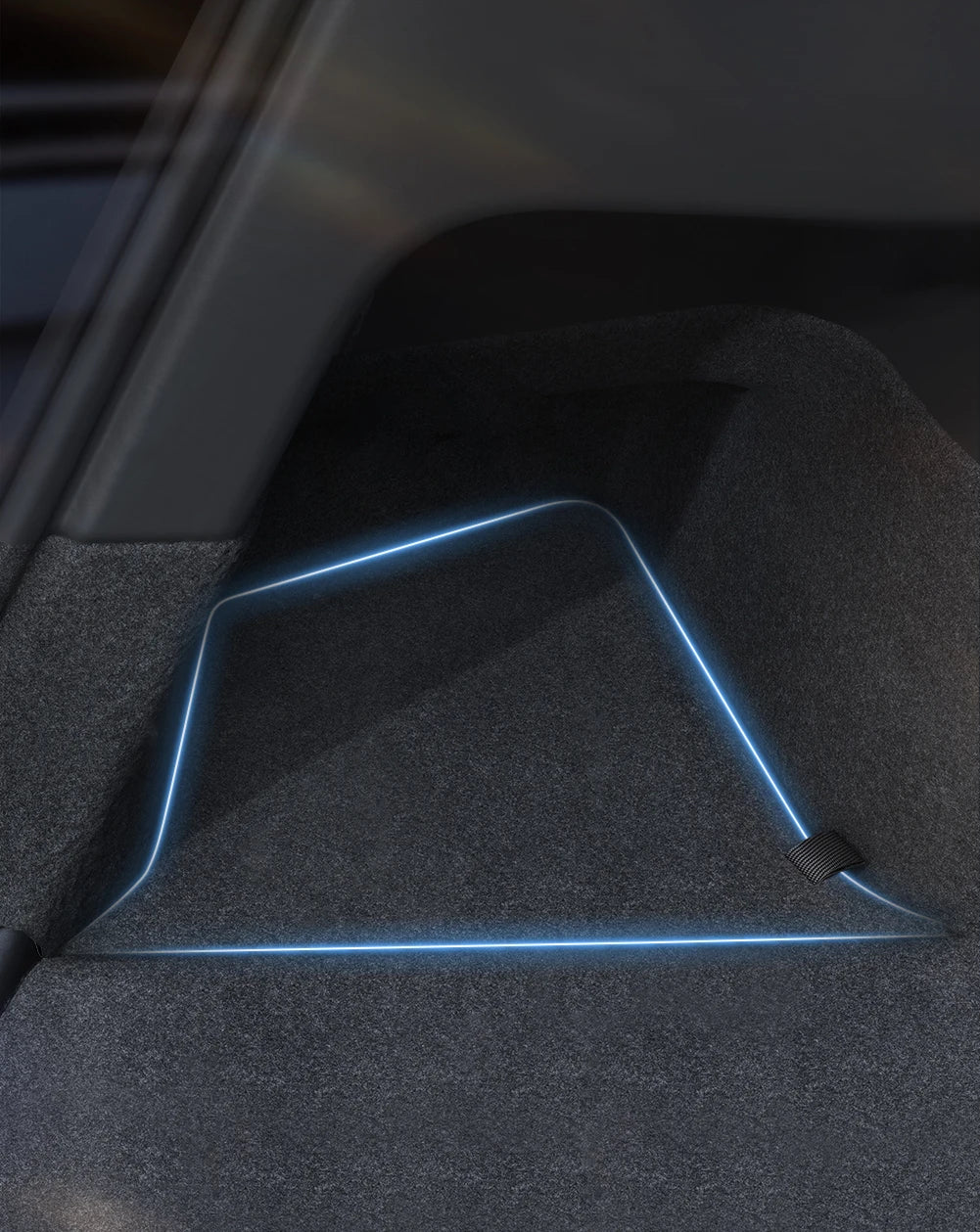 Trunk Side Storage Box Organizer for Tesla Model YL Flocking TPE Partition Storage Bin