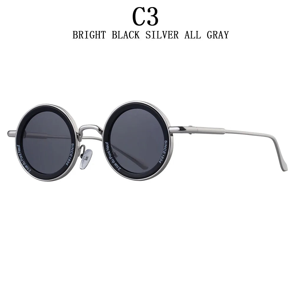 Round Steampunk Sunglasses With UV400 Protection